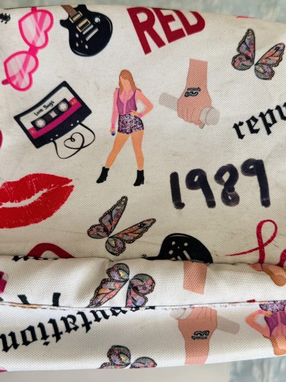 Kids Taylor Swift White & Pink Patterned Music-Themed Backpack